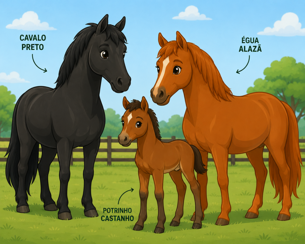 Teste genético trio de cavalos